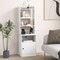 Bedside Tables Tall Nightstands with 5 Open Shelf and 2-Tier Storage Cabinet, Charging Station